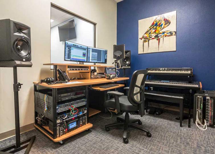 Recording studio for LAAPA music students in Mandeville
