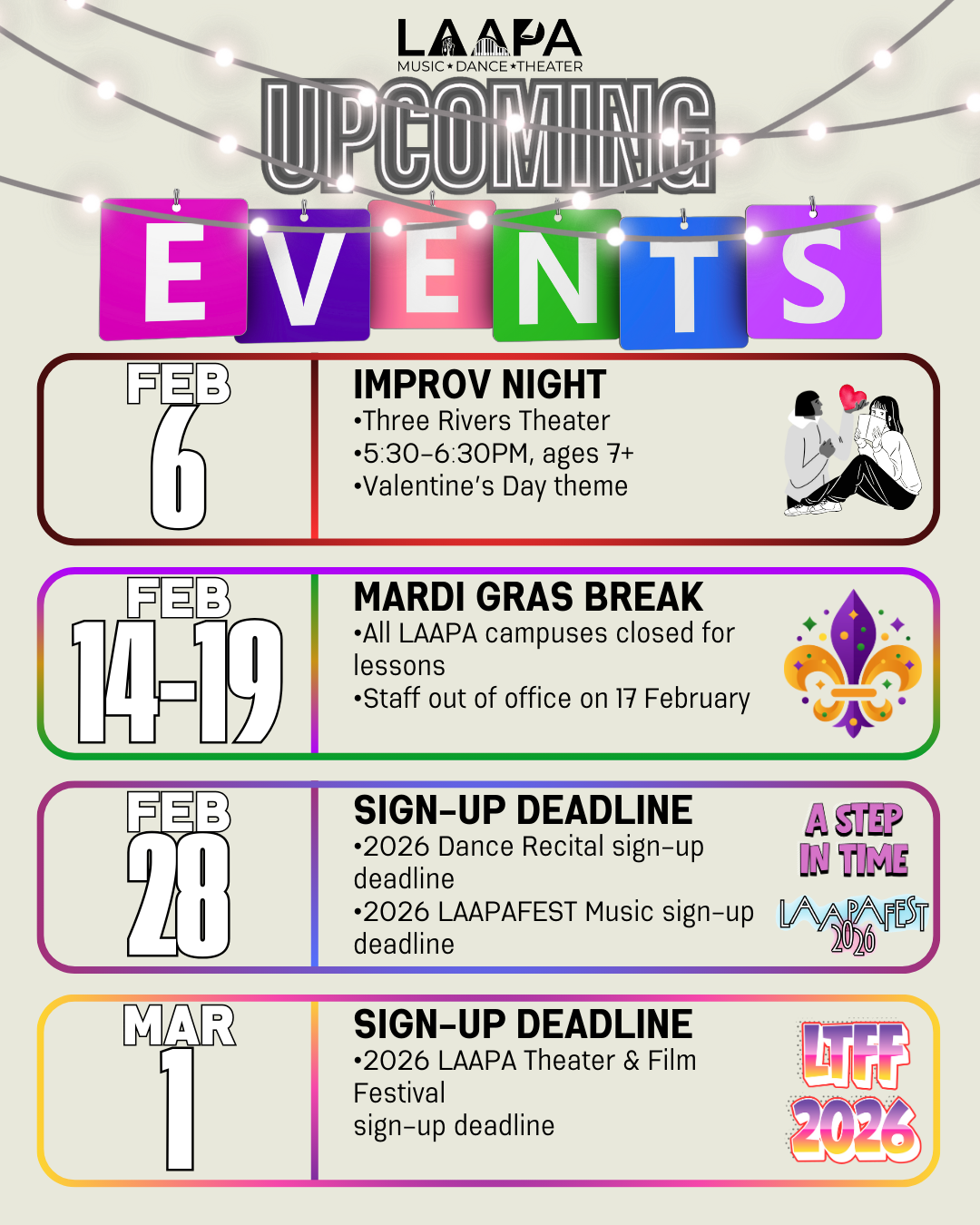 upcoming events