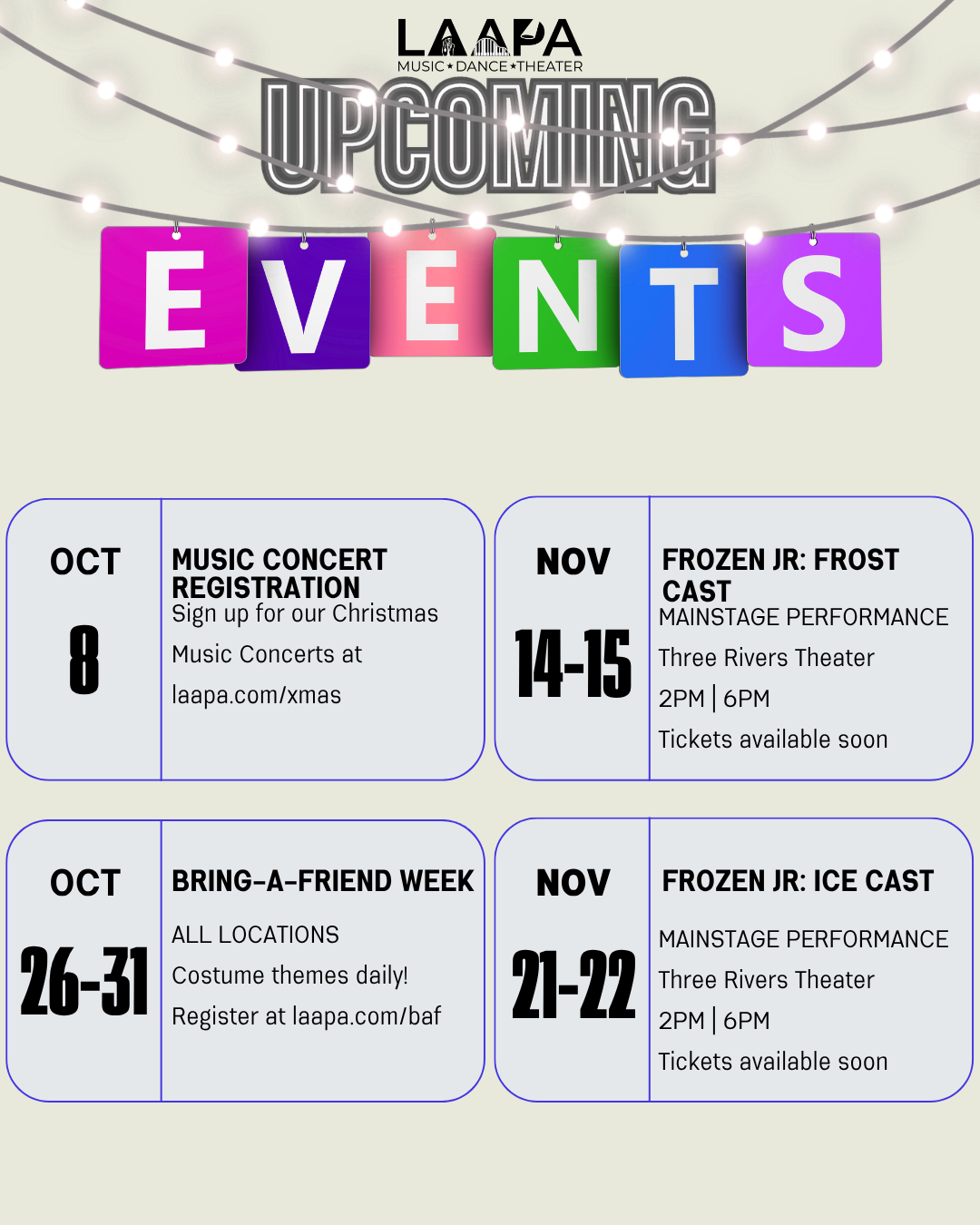 upcoming events