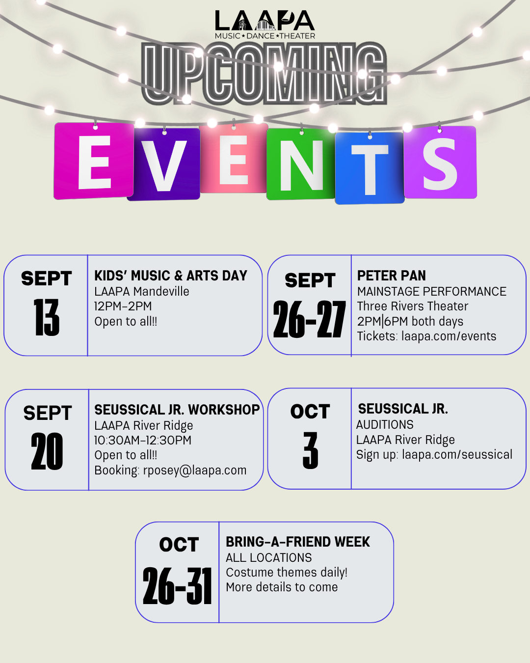 upcoming events